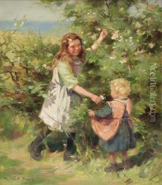 Wayside Roses Oil Painting - William Mason Brown