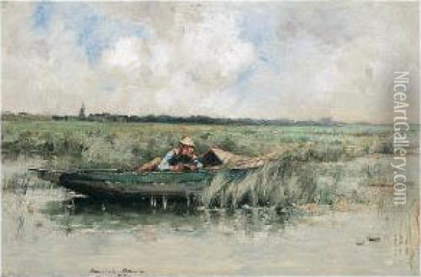 Duck Shooting Oil Painting - William Mason Brown