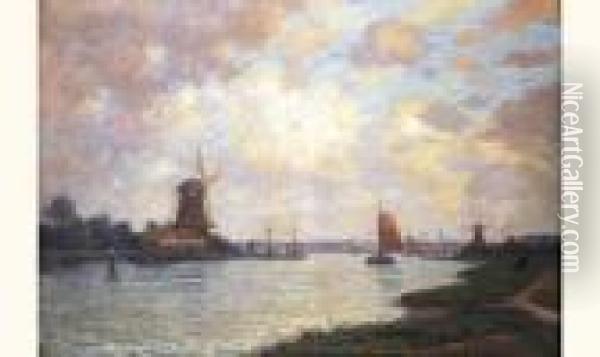 Les Environs De Dordrecht Oil Painting - Victor Brugairolles