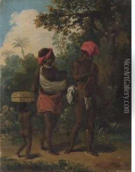 A Native Family Of St Vincent Oil Painting - Agostino Brunias