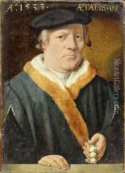 Portrait of a 61 year-old Man Oil Painting - Bartholomaeus, the Elder Bruyn