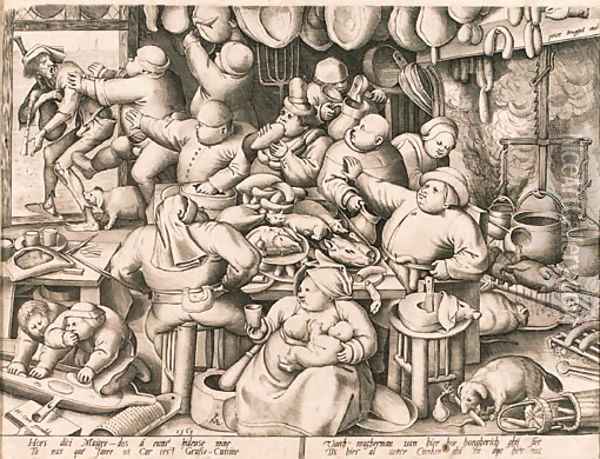The rich Kitchen, by Pieter van der Heyden Oil Painting - Pieter the Elder Bruegel