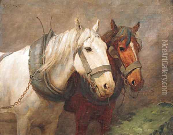 Stable Companions Oil Painting - William Barr