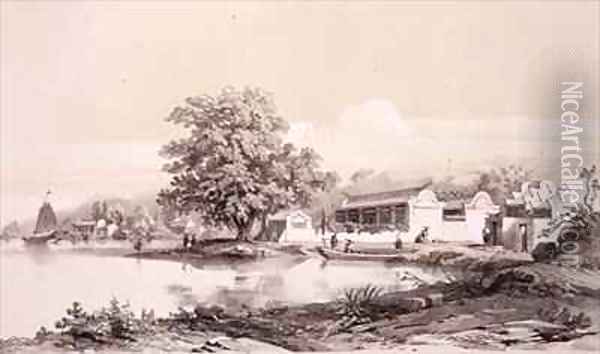 Mandarin's House on the Macao-Canton Canal Oil Painting - Auguste Borget