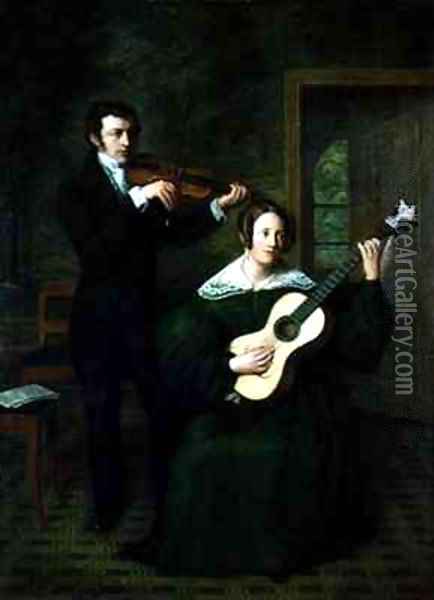 The Duet Oil Painting - Cornelis Bernudes Buys