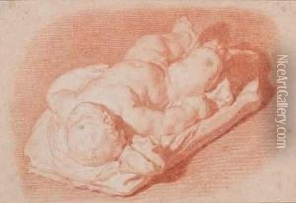 Enfant Endormi (etude En Rapport Avec Une Sculpture) Oil Painting - Jacques Philippe Caresme