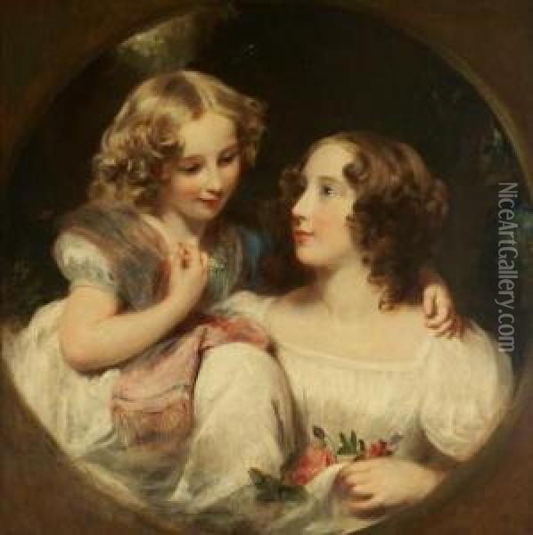Children Of The Artist Oil Painting - Margaret Sarah Carpenter
