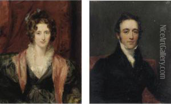 Portraits Of Sir John Taylor 
Coleridge (1790-1876) And Margaret Buchanan, Lady Coleridge (d.1874) Oil Painting - Margaret Sarah Carpenter