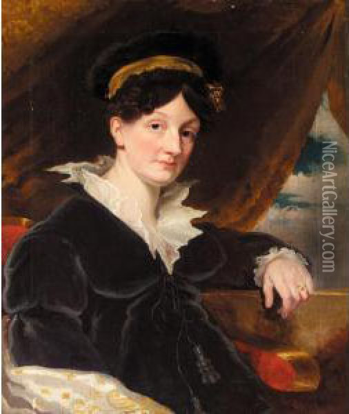 Portrait Of A Lady Oil Painting - Margaret Sarah Carpenter