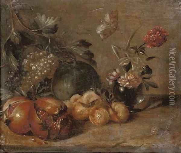 Pomegranates Oil Painting - Abraham Brueghel