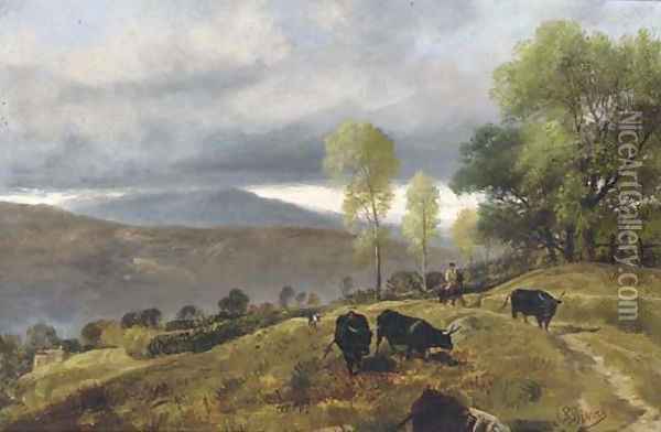 On the hills Oil Painting - Richard Beavis