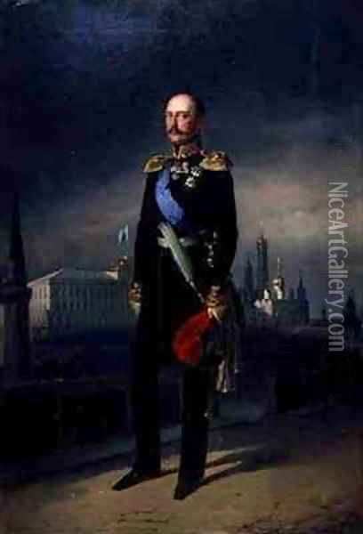 Portrait of Emperor Alexander II (1818-81) Oil Painting - G. Botmann