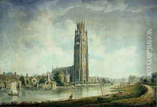 Boston Stump view from the South-west Oil Painting - John Buckler