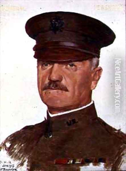 Portrait of General John Pershing (1860-1948) Oil Painting - Joseph Felix Bouchor