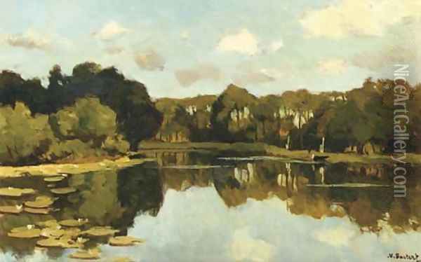 A view on the river Vecht Oil Painting - Nicolaas Bastert