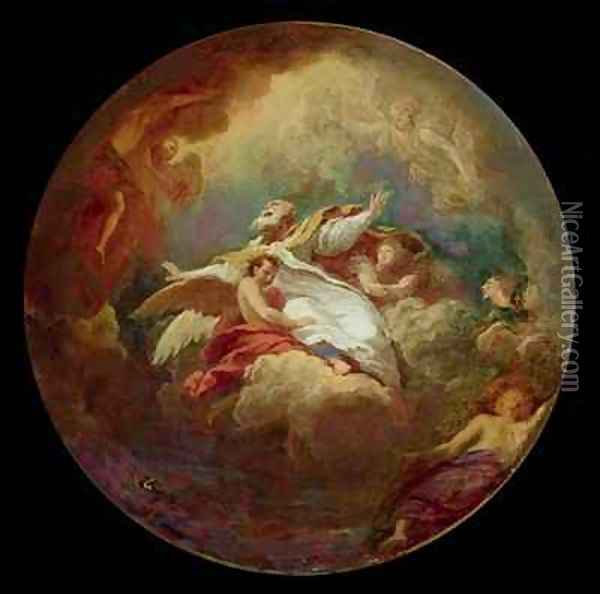 Apotheosis of St. Ambrose (347-397) study for the decoration of the Invalides Oil Painting - Bon De Boulogne