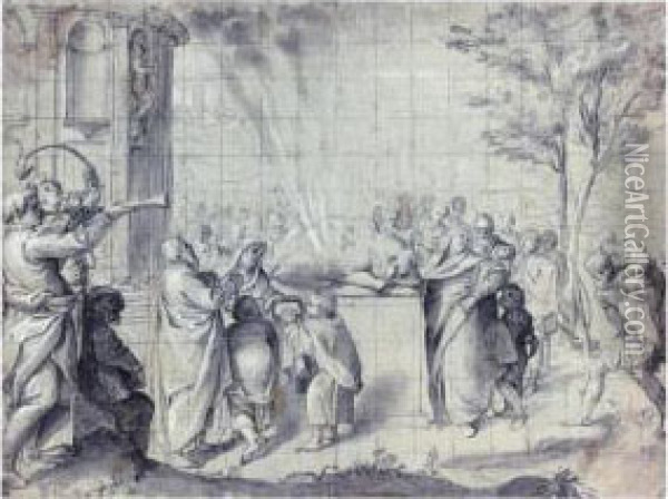 The Sacrifice Of Pelias To Neptune Oil Painting - Agostino Carracci