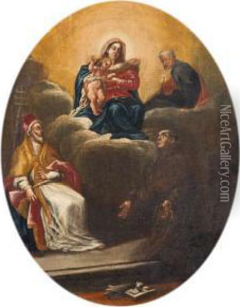 La Sacra Famiglia Appare A Sant'antonio Da Padova Esant'agostino Oil Painting - Lodovico Carracci