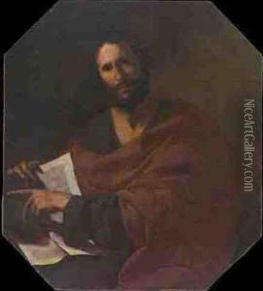 Saint John The Evangelist Oil Painting - Bernardo Cavallino