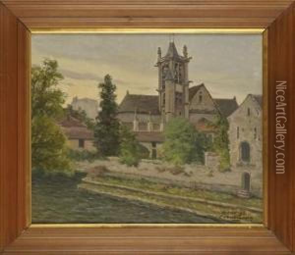 Vue De Moret-sur-loing Oil Painting - Charles Ferdinand Ceramano