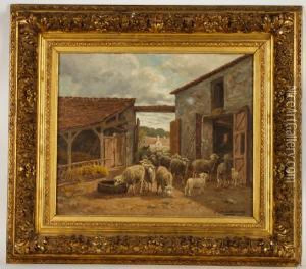 Rentree A Labergerie Oil Painting - Charles Ferdinand Ceramano