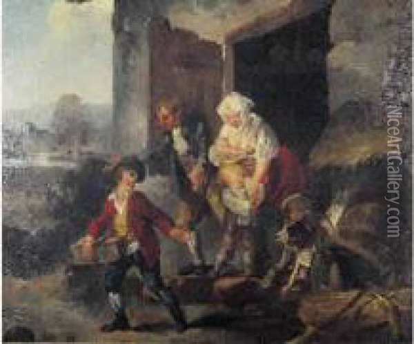 Le Depart Du Petit Savoyard Oil Painting - Jean Baptiste (or Joseph) Charpentier