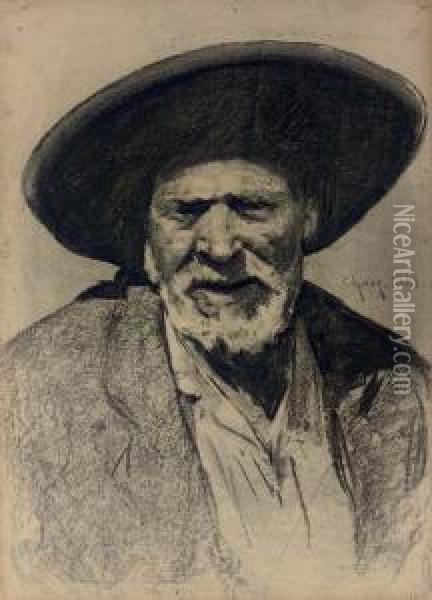 Portrait Of A Spanish Peasant Oil Painting - William Merritt Chase