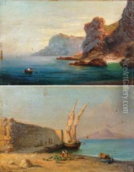 Veduta Del Golfo Di Napoli 
Capri Oil Painting - Andrea Cherubini