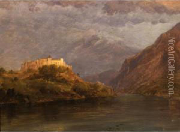Salzburg Castle Oil Painting - Frederic Edwin Church