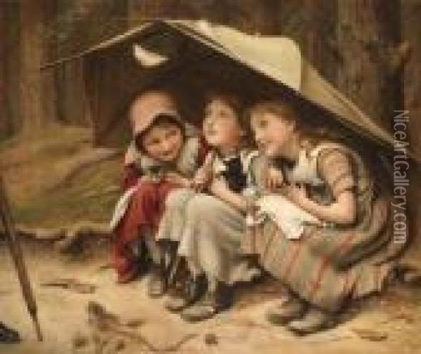 Three Little Kittens Oil Painting - Joseph Clark
