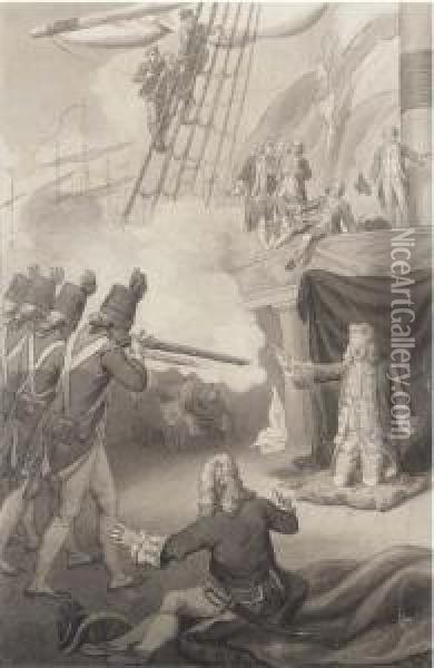 The Execution Of Admiral John Byng, 14 Oil Painting - John the Younger Cleveley