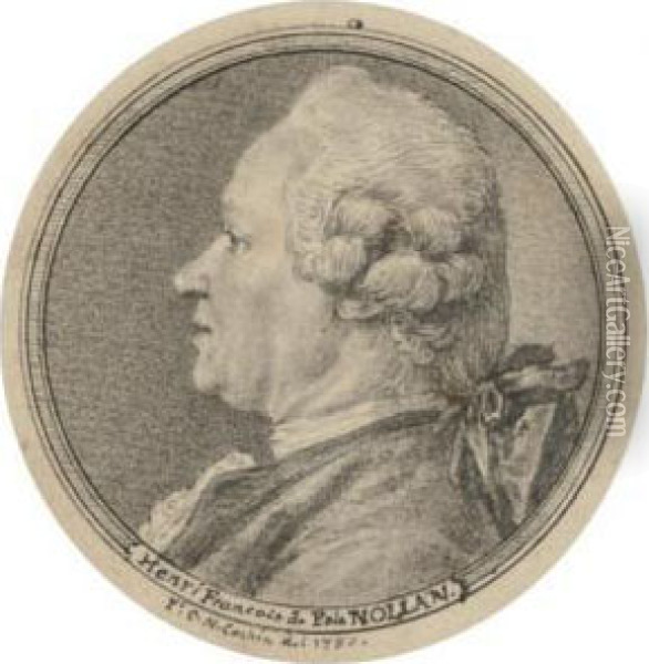 Portrait De Henri Francois De Pole Nollan, En Buste De Profil A Gauche Oil Painting - Charles-Nicolas I Cochin