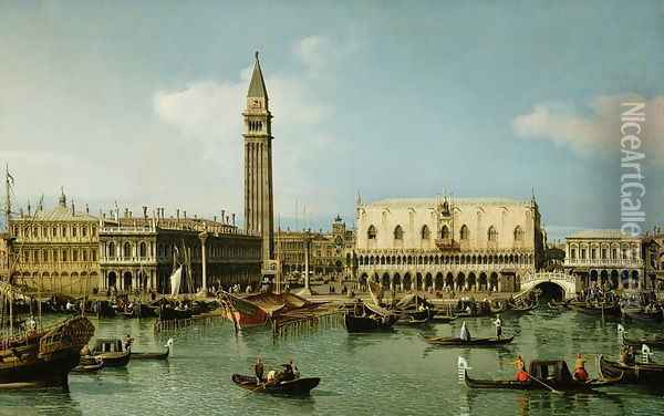 The Molo from the Bacino di San Marco, Venice, 1747-50 Oil Painting - (Giovanni Antonio Canal) Canaletto