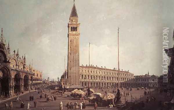 Piazza San Marco Looking South West Oil Painting - (Giovanni Antonio Canal) Canaletto