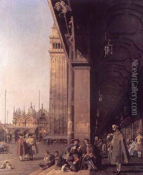 Piazza San Marco Looking East from the South West Corner Oil Painting - (Giovanni Antonio Canal) Canaletto
