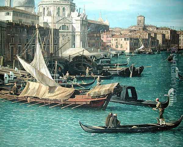 Entrance to the Grand Canal: Looking West, c.1738-42 (detail-3) Oil Painting - (Giovanni Antonio Canal) Canaletto