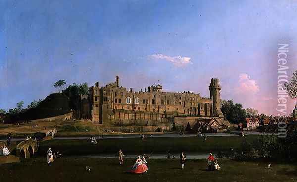 Warwick Castle, c.1748-49 Oil Painting - (Giovanni Antonio Canal) Canaletto