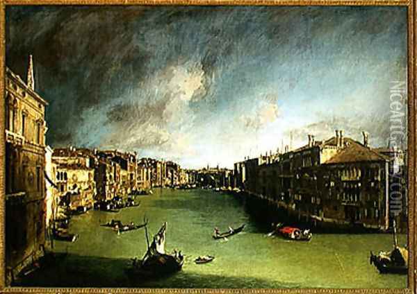 The Grand Canal, View of the Palazzo Balbi towards the Rialto Bridge, 1724 Oil Painting - (Giovanni Antonio Canal) Canaletto