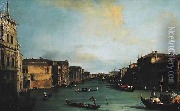 View of The Grand Canal from the Rialto Bridge Oil Painting - (Giovanni Antonio Canal) Canaletto