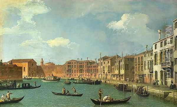 View of the Canal of Santa Chiara, Venice Oil Painting - (Giovanni Antonio Canal) Canaletto