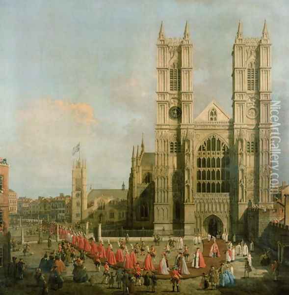 Procession of the Knights of the Bath Oil Painting - (Giovanni Antonio Canal) Canaletto