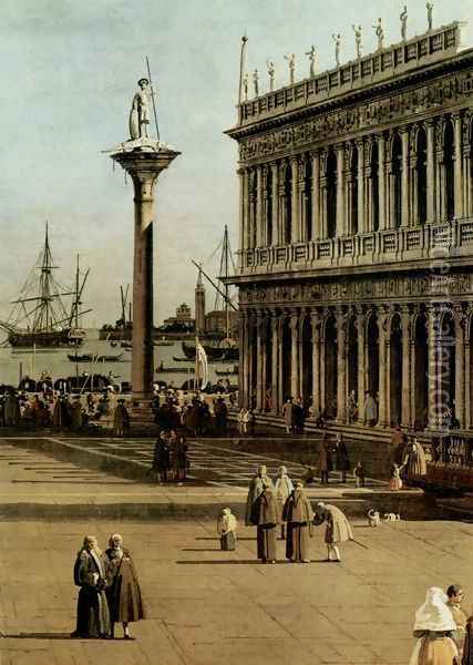 La Piazzetta, Detail Oil Painting - (Giovanni Antonio Canal) Canaletto