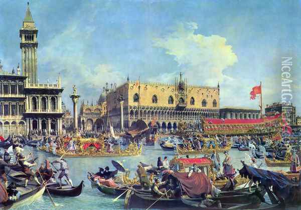 View of the Bacino di San Marco (St Mark's Basin) 2 Oil Painting - (Giovanni Antonio Canal) Canaletto