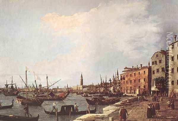 Riva degli Schiavoni from the West Side Oil Painting - (Giovanni Antonio Canal) Canaletto