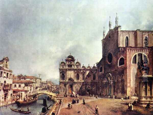 The Church of Saints John and Paul Oil Painting - (Giovanni Antonio Canal) Canaletto