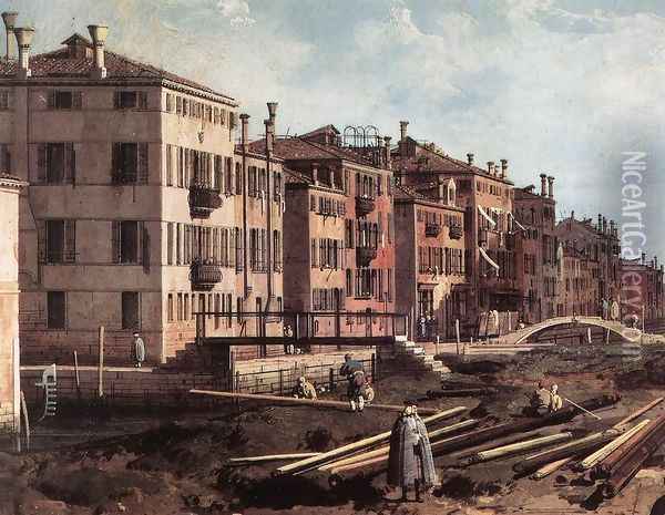 View of San Giuseppe di Castello (detail) Oil Painting - (Giovanni Antonio Canal) Canaletto