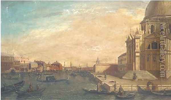 Entrance to the Grand Canal looking east Oil Painting - (Giovanni Antonio Canal) Canaletto