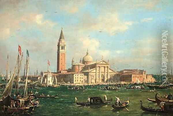 San Giorgio Maggiore from Canale San Marco Oil Painting - (Giovanni Antonio Canal) Canaletto