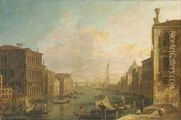 The Grand Canal, Venice, looking East from the Campo di S. Vio towards the Bacino Oil Painting - (Giovanni Antonio Canal) Canaletto