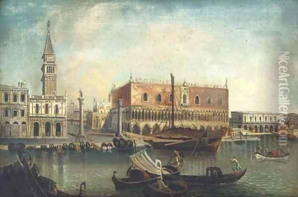 The Molo and the Piazzetta, Venice, from the Bacino Oil Painting - (Giovanni Antonio Canal) Canaletto